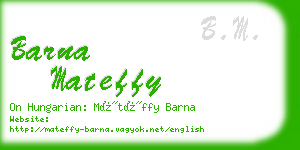 barna mateffy business card